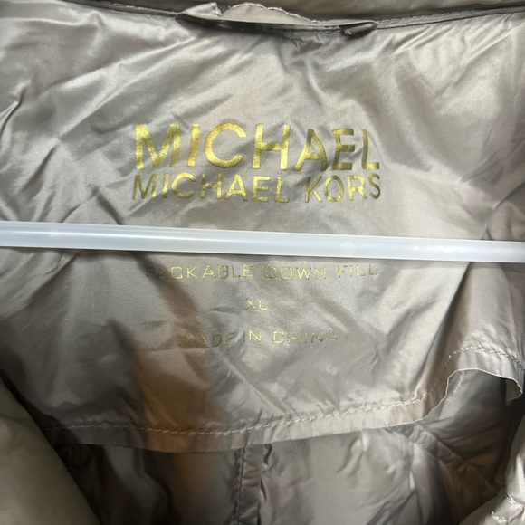 Michael Kors Shimmering Beige Puffer Jacket - Picture 2 of 3